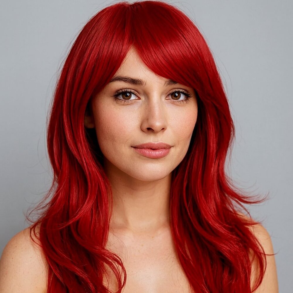 2/$30 NEW Long Layered Red Wig with Bangs Role CosPlay Dress Up Halloween